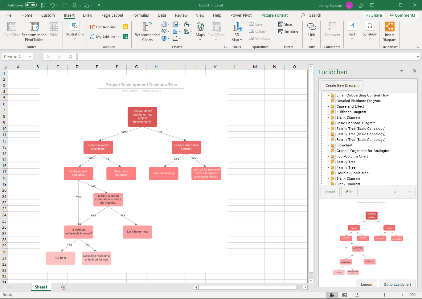 Interactive Decision Tree Excel Template