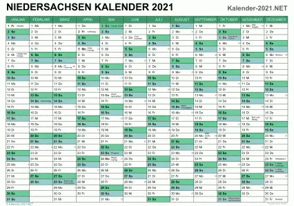 Niedersachsen Kalender 2021 Vorschau