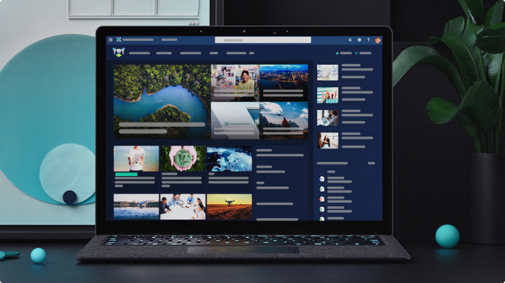 Ein Desktop mit einer SharePoint-Website – kompliziert