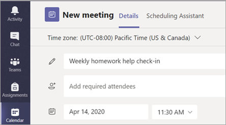 Give your meeting a title.