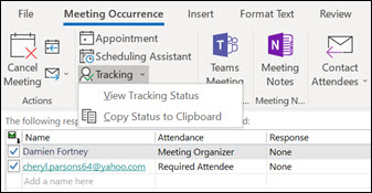 You can print a list of meeting attendees and their response status.