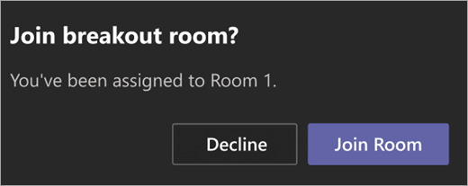 Invitation to join a Breakout Room.