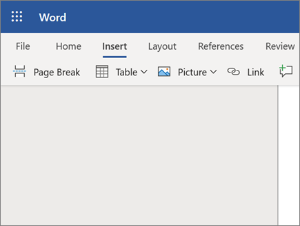 Insert Picture in Word Online