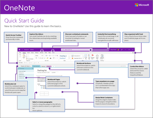 OneNote 2016 Quick Start Guide (Windows)