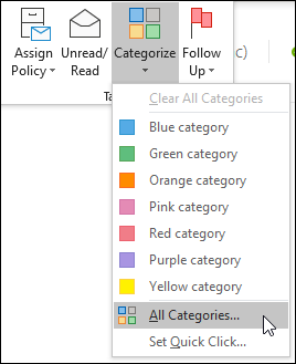 Categorize drop-down menu