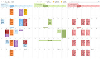 Example of three calendars side by side