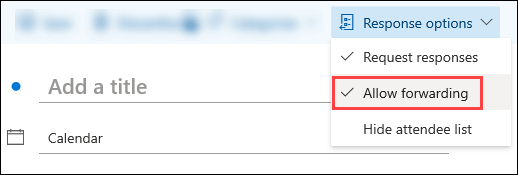 Use event toolbar to block forwarding