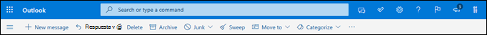 Encabezado de la Bandeja de entrada de Outlook.com