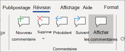 Afficher les commentaires dans Word