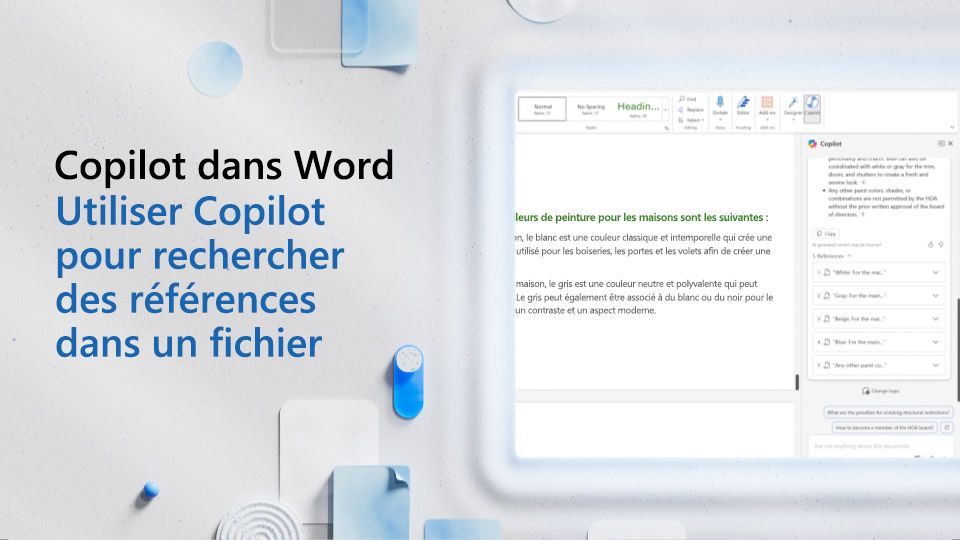 Vidéo : Utiliser Copilot pour rechercher des références dans un fichier Word