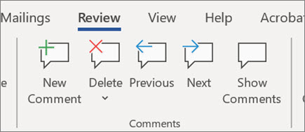 Ruban commentaires dans Word