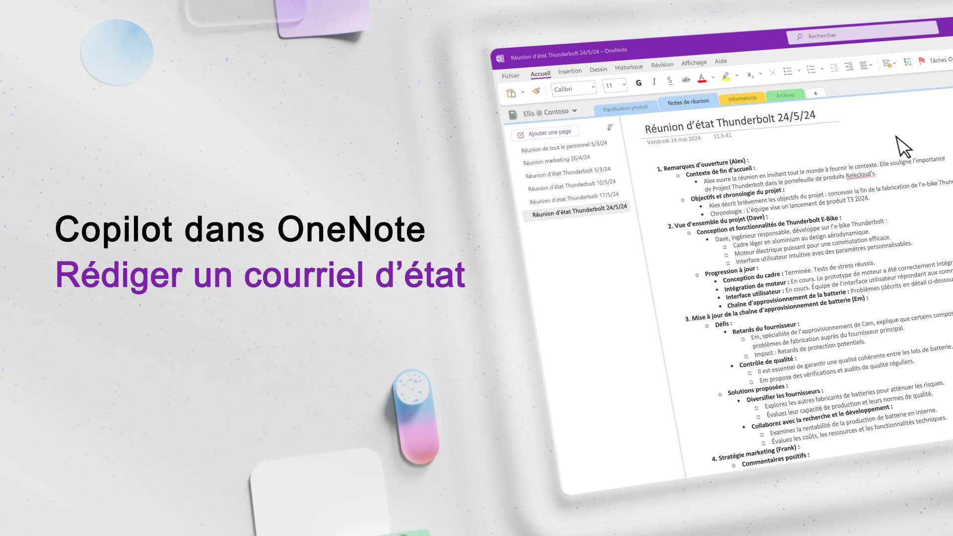 Vidéo : rédiger un brouillon et un e-mail avec Copilot dans OneNote