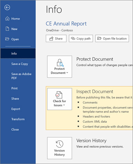 Historique des versions dans Word