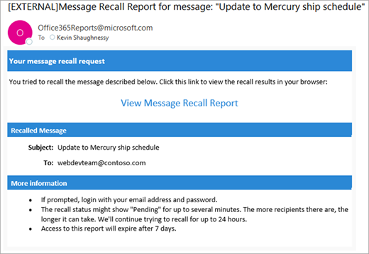 outlook pour case activée sur une capture d’écran d’un message