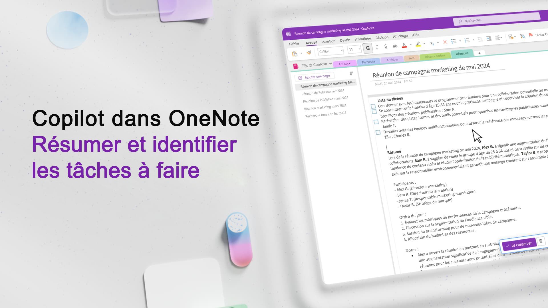 Vidéo : résumer et identifier les tâches avec Copilot dans OneNote