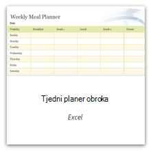 Odaberite tu mogućnost da biste dobili tjedni predložak planera obroka.