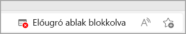 Előugró letiltott ikon a Microsoft Edge címsorában.