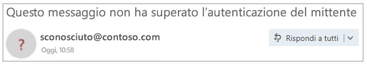 Mittente non autenticato in Outlook