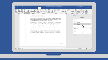 immagine di un documento Word aperto in un computer