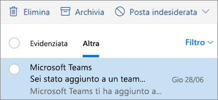 Archiviazione di messaggi in Outlook sul Web