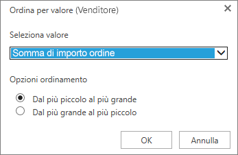 Casella Ordina per valore