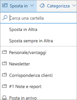 Posta in arrivo evidenziata in Outlook sul Web