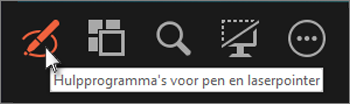 Gebruik het pen- of laserpointerhulpmiddel om aan te wijzen of te schrijven