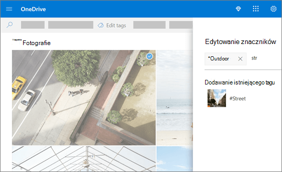 OneDrive— edytowanie tagów.