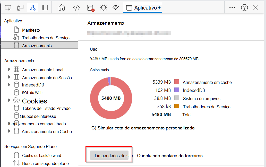 Limpar os dados do site em um projeto Clipchamp como uma opção de solução de problemas