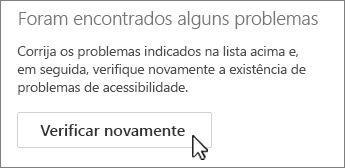 Botão Verificar novamente no Outlook