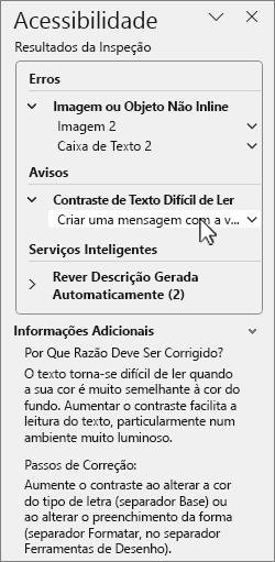 Painel de acessibilidade com resultados da Inspeção