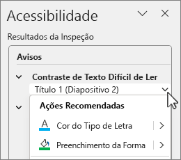 Diálogo da ação recomendada