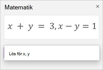 En systemekvation skriven med kommatecken