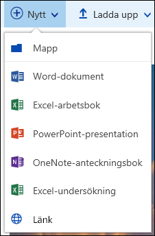 Skapa en ny fil i ett dokumentbibliotek i Office 365