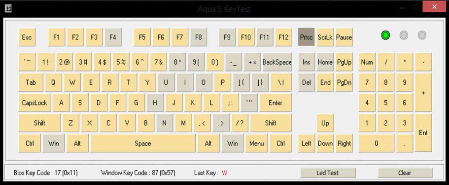 Gaming-Tastatur Test: Aqua Key Test