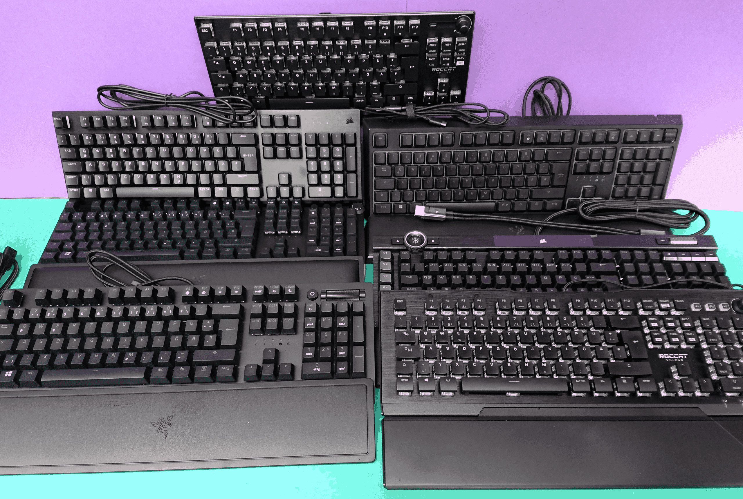 Gaming-Tastatur Test: Gruppenbild