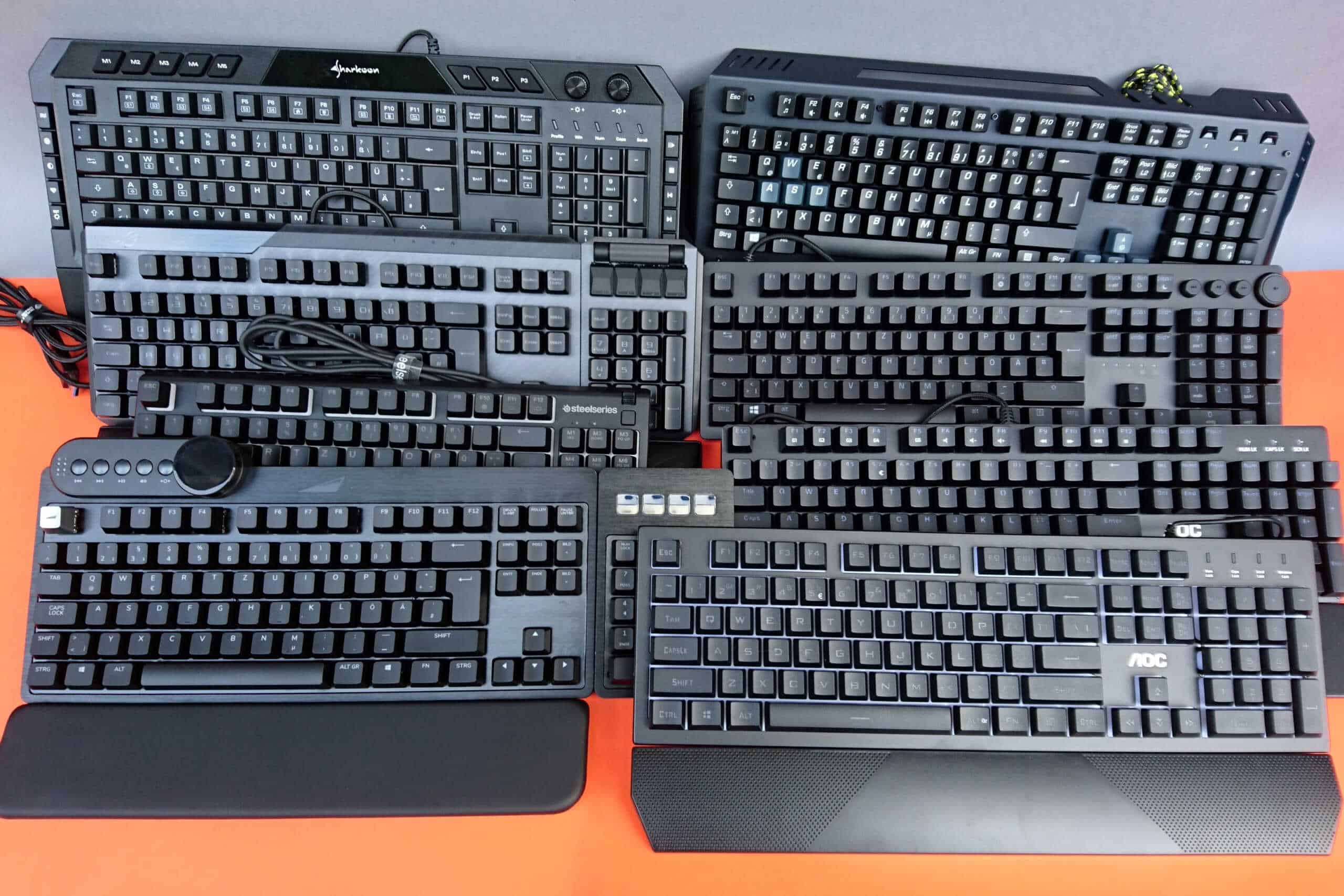 Gaming-Tastatur Test: Gruppenbild Jan. 22