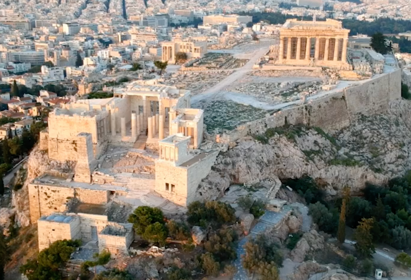 Luftaufnahme der Akropolis, Athen, Griechenland.