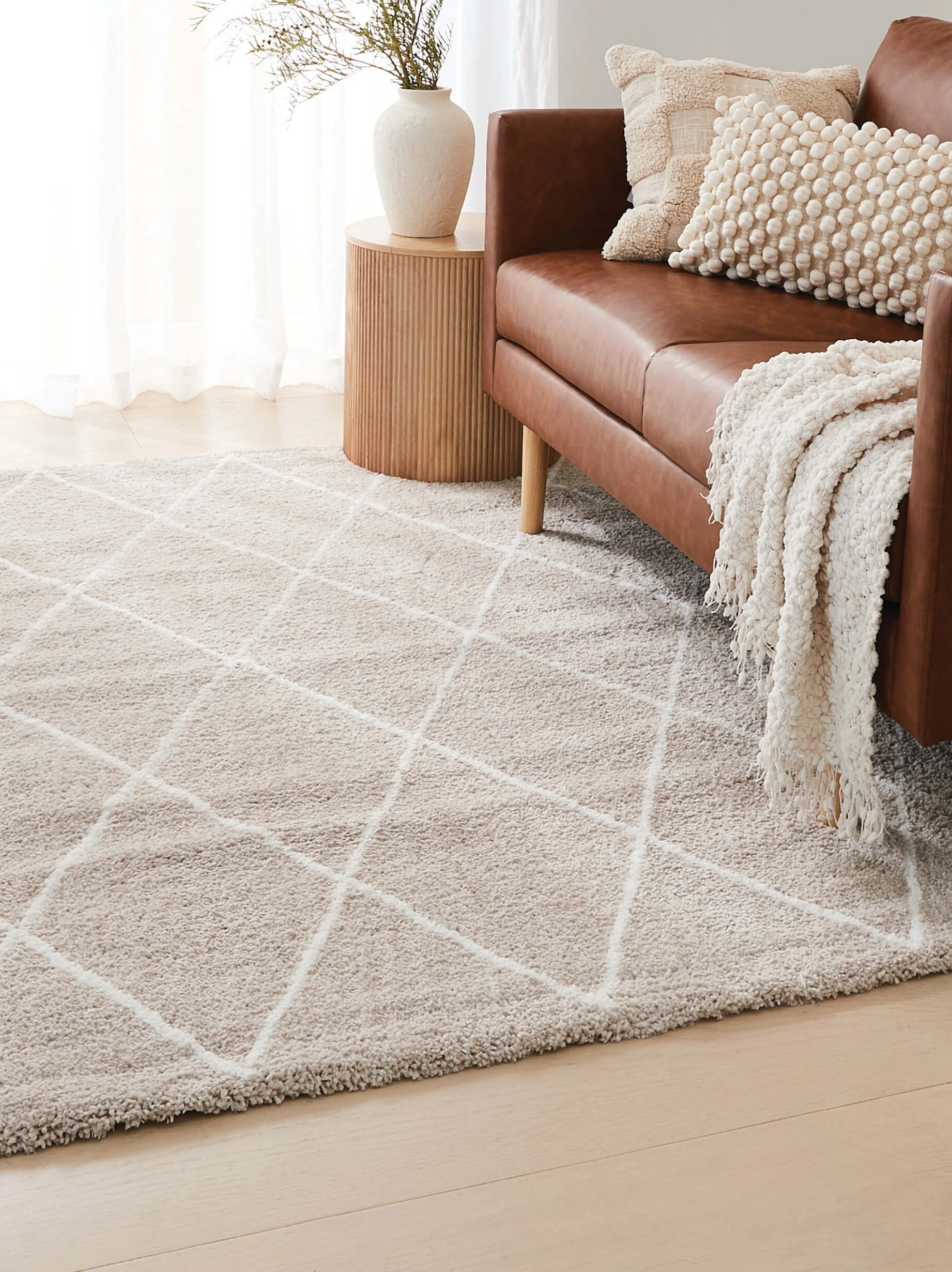 Trellis Rug - Natural, Medium - 180cm x 1