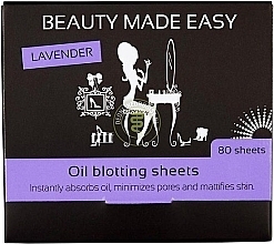 Salviette viso opacizzanti "Lavanda" Beauty Made Easy Oil Blotting Sheets Lavender