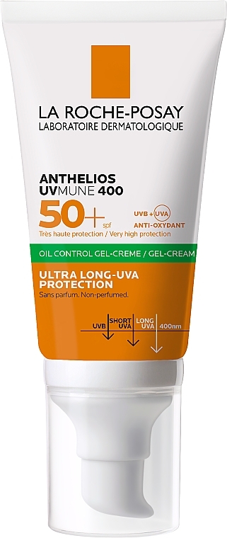 Crema solare in gel opacizzante per pelli sensibili e grasse con protezione UVB e UVA, SPF 50+ - La Roche-Posay Anthelios Gel-Cream