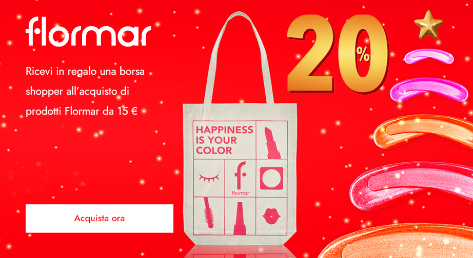 Sconto del 20% su tutti i prodotti Flormar. Ricevi in regalo una borsa shopper all'acquisto di prodotti Flormar da 15 €