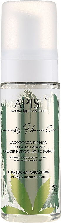 Schiuma detergente lenitiva e idratante alla canapa - APIS Professional Cannabis Home Care Soothing Face Cleaning Foam