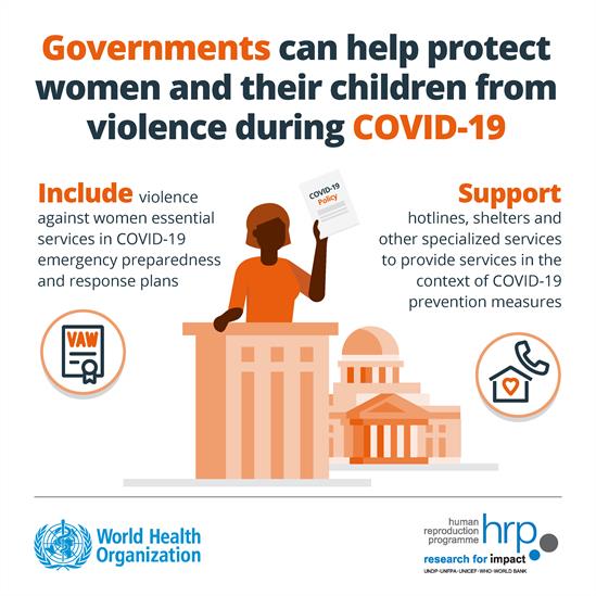 Infographic: Governments can help protect women and their children from violence during COVID-19