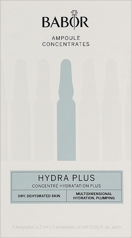 Ampoules à l'acide hyaluronique pour visage	 - Babor Ampoule Concentrates Hydra Plus