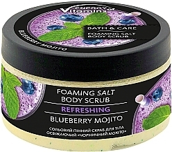 Uppfriskande saltskum kroppsskrubb "Blueberry Mojito" Delicious Secrets Energy of Vitamins Body Scrub Salt