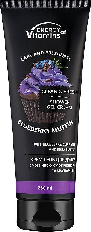 Duschkräm-Gel - Energy of Vitamins Cream Shower Blueberry Muffin