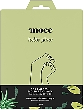 Fuktgivande fotmask med aloe vera juice och olivolja Moee Hello Glow	