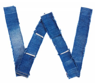 Bild Buchstabe W aus Jeans