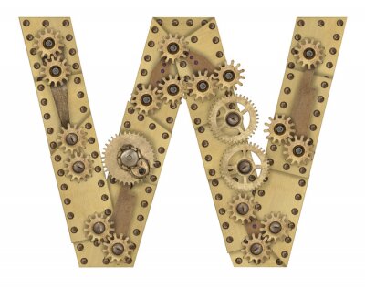 Bild Buchstabe W im Steampunk-Stil